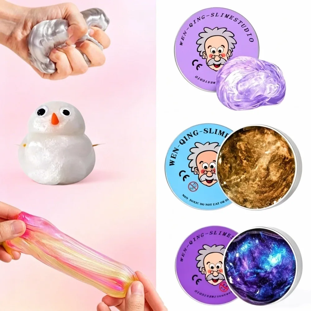 Best Seller Old Man Crystal Slime Stress Relief Toy Transparent Stretchy Non-sticky Bouncy Putty Safe for Kids Office Fidget Toy