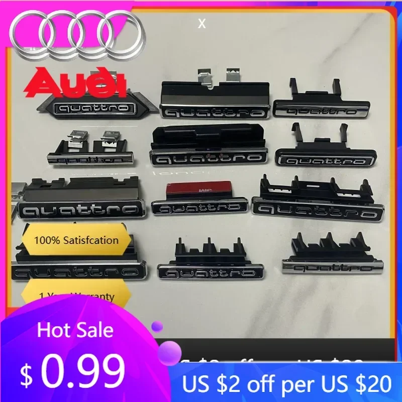 

Hub Caps Hot For Audi Audi Quattro Logo Car Front Grill Grille Badge Emblem For Audi A4 A6 Q3 Q5 Quattro Logo Car Head Grill