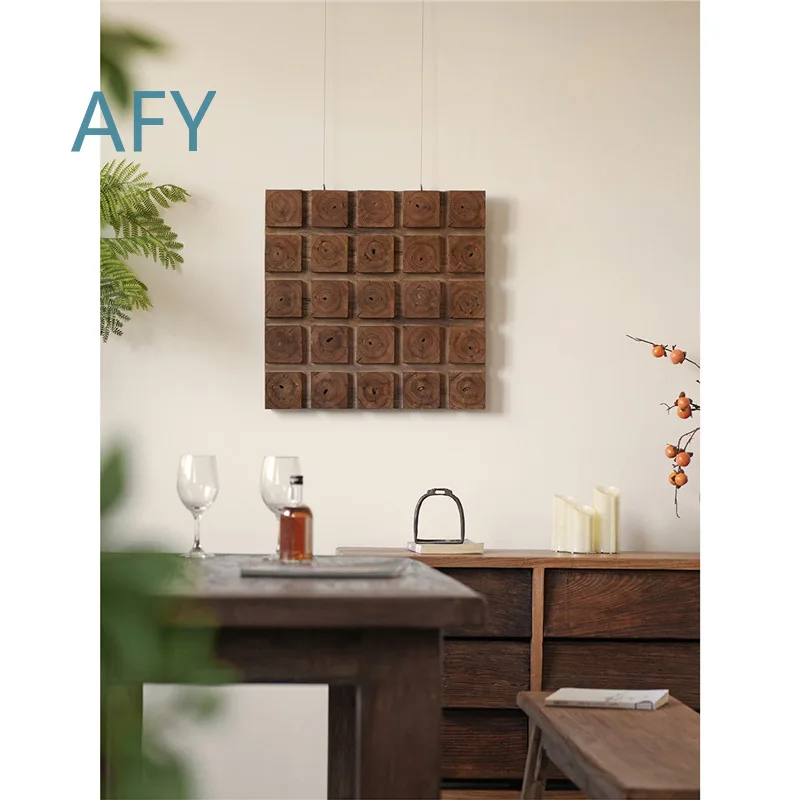 Wabi Sabi Solid Wood Wall Hanging Decorative Art for Rustic Living Room Tea Room Guest Room Entryway Home Decor for Muji