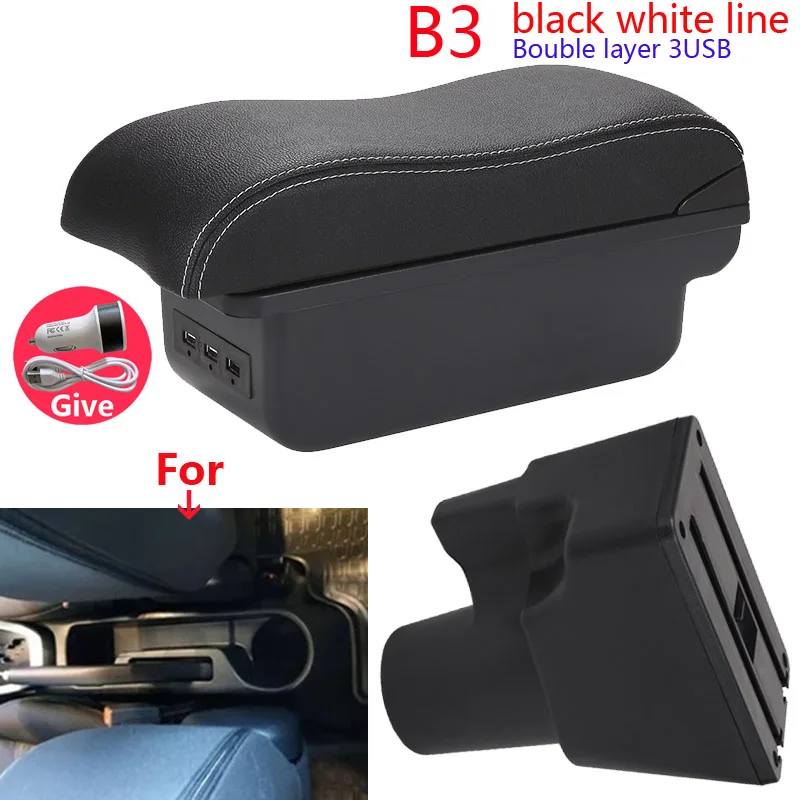 Voor Kia Picanto Armsteun Doos Voor Kia Picanto 3X-Lijn Auto Armsteun Gebogen Oppervlak leer Eenvoudige installatie opbergdoos Interieur