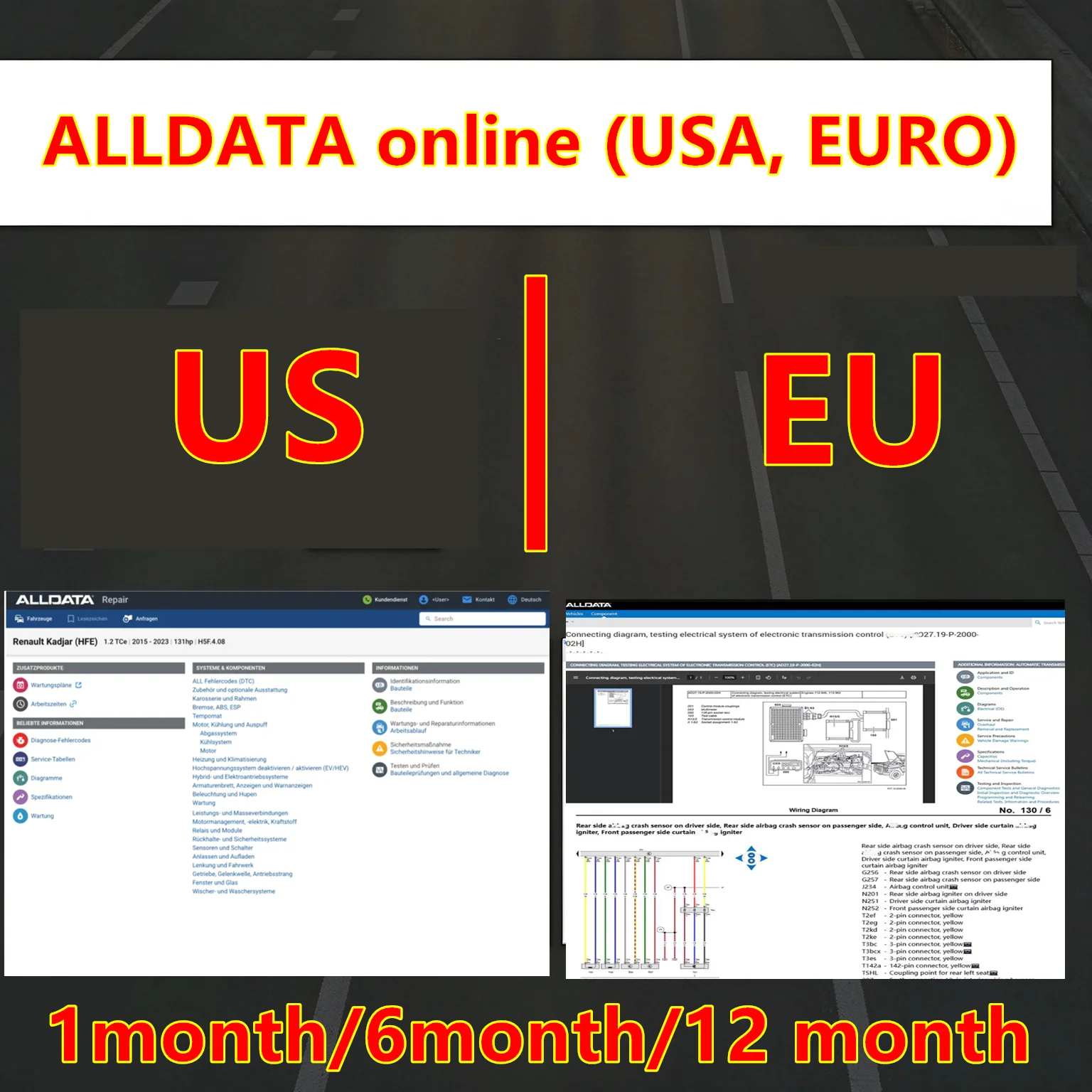2027 Online Account for AllData US EU Newest Whole Data Software for Car Data Repair Data Hay-nes PRO Compatible with Mobil/PC