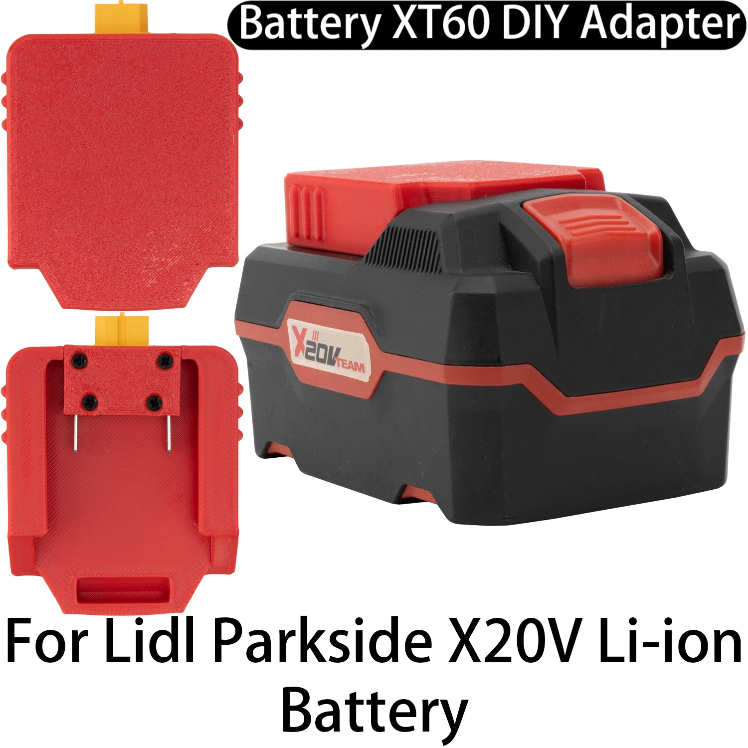 XT60 Female Connector Interface DIY Adapter For Lidl Parkside X20V Li-ion Battery XT60 Male Interface Power Tool Accessory