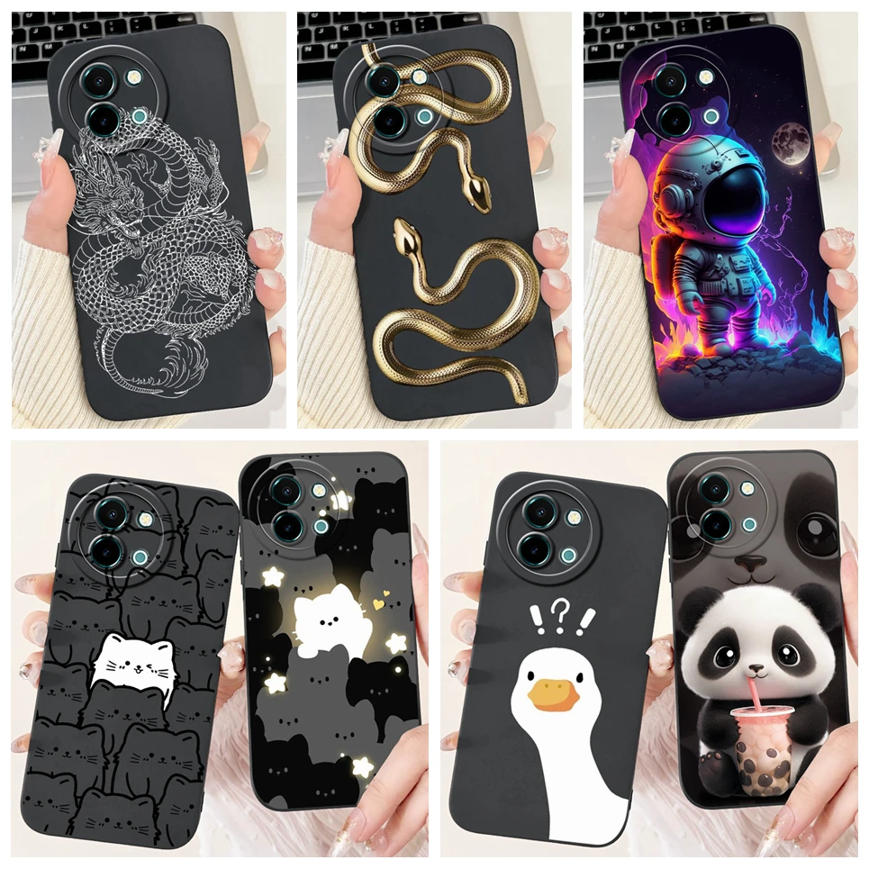 Etui do Vivo Y38 Y58 5G Cool Dragon Astronaut Panda Funda do Vivo T3x Y200i Y200t Miękka, płynna silikonowa osłona tylna Capa Coque