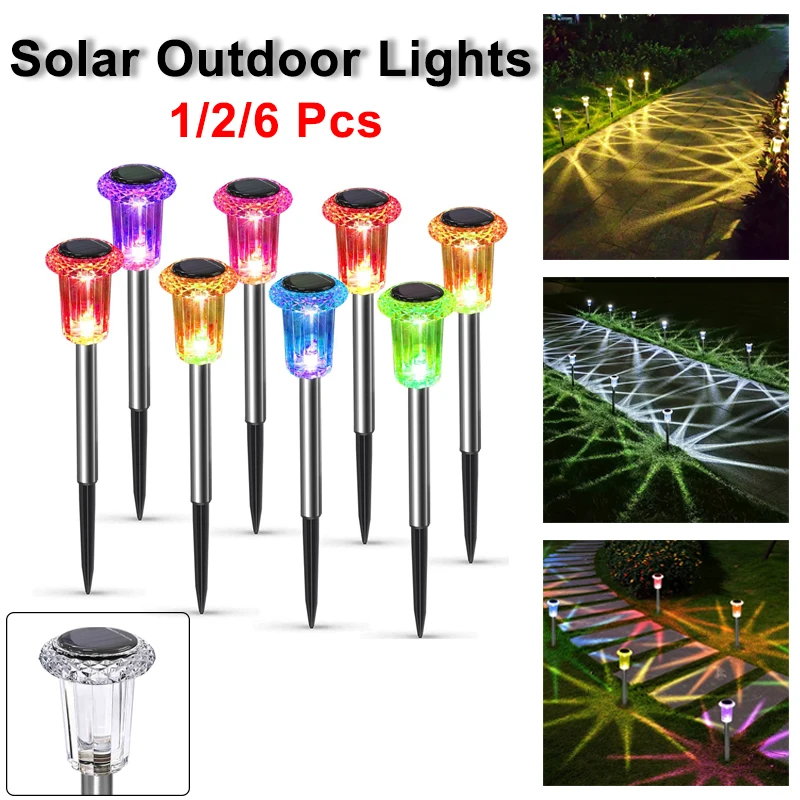 

Solar Light Bright Solar Garden Lights Outdoor 1/6/12 Pcs RGB Color Changing Warm White Waterproof for Garden Yard Walkway