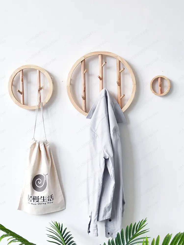 

Living Room Solid Wood Wall Rack, Creative Coat Hook Decoration, Key Hook Rack