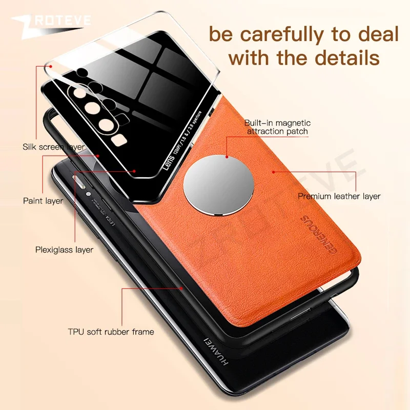 For HuaweiP30 Case Zroteve PU Leather Car Magnetic Hard PC Cover For Huawei P30 Lite P 30 P30Pro P30Lite Shockproof Phone Cases