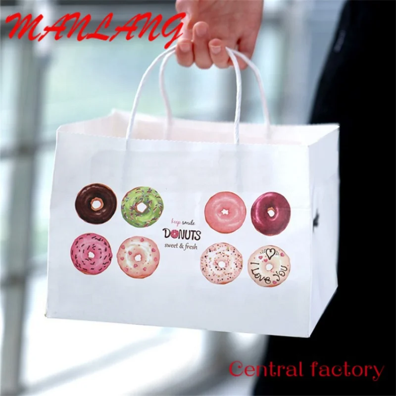 Bolsas de embalaje de papel personalizadas para Donuts con su propio logotipo