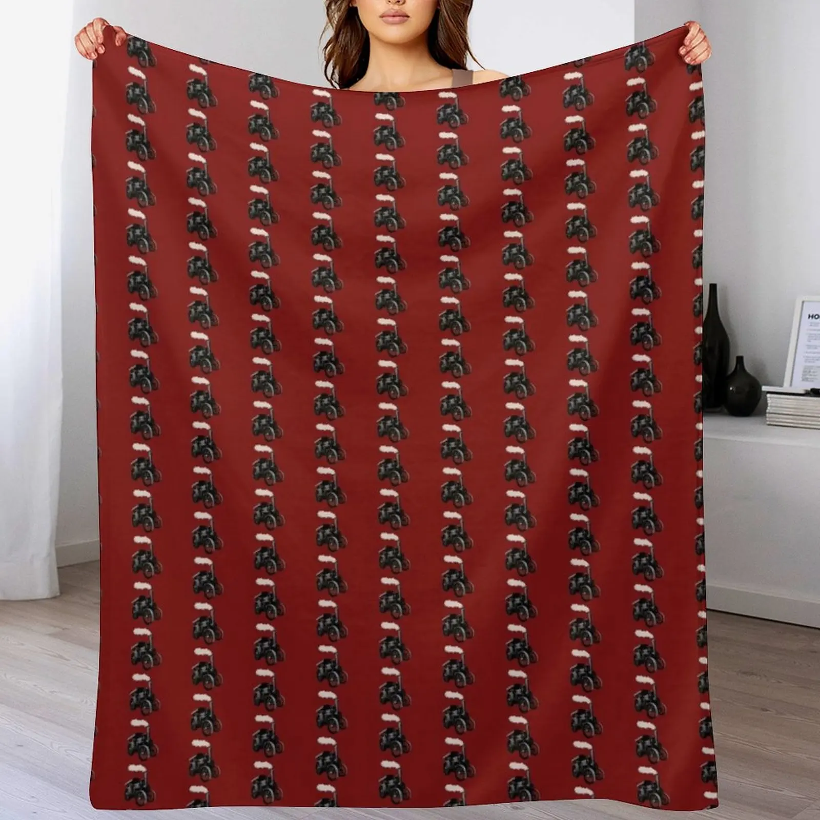 Steam engine/Traction engine coloured Throw Blanket Color Fast Cozy Throw Blanket