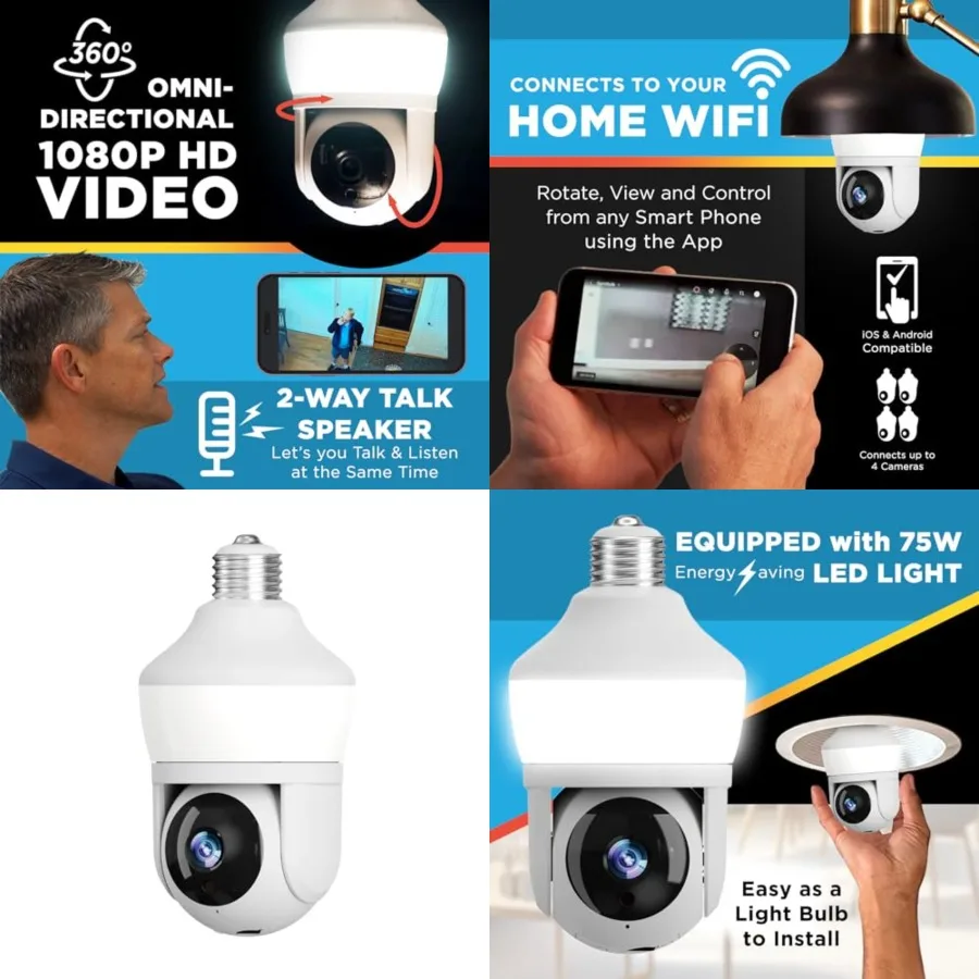 

Pro Security Camera with 80 Watt Equivalent LED Light, Two Way Talk, HD Video WiFi Smart Camera, Perfect for Indoor Outdoor Nig
