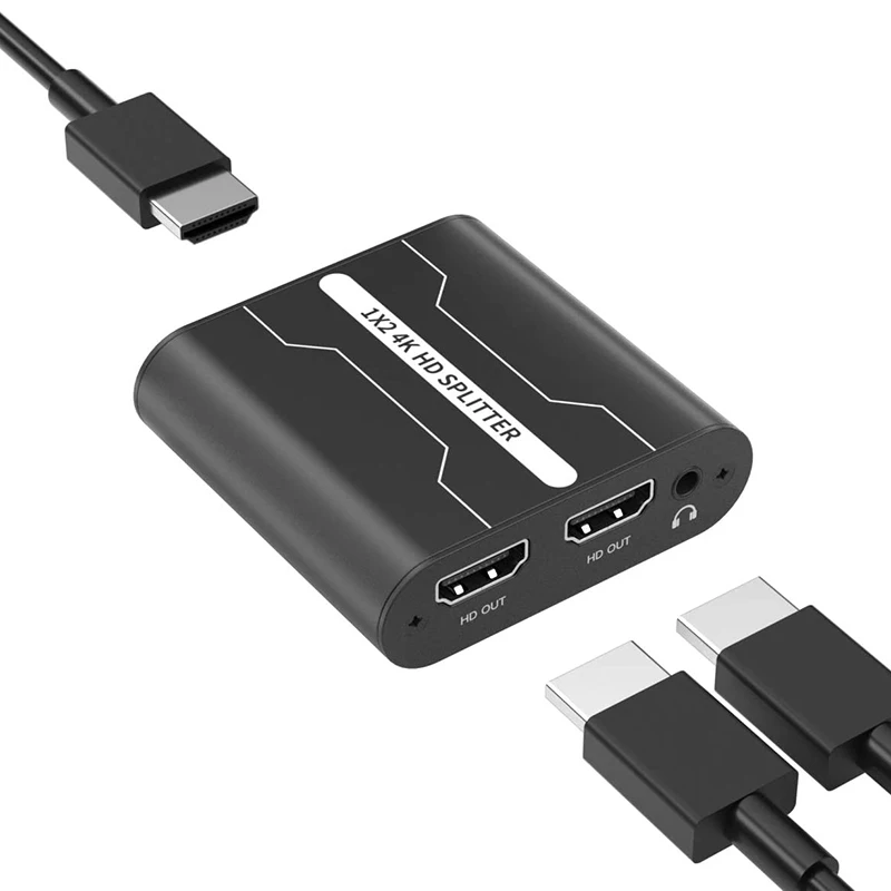 Audio Splitter 1 In 2 Out, Additional Audio Output Channel, Supports 4K X 2K @30Hz 1080P For Nintendo Switch  PS4 TV