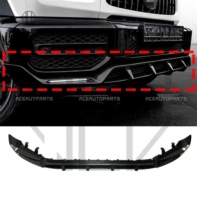 REAL CARBON FIBER FRONT LIP WING SPOILER For Mercedes-Benz G-Class W463A W464 G500 G550 G55 G63 G65