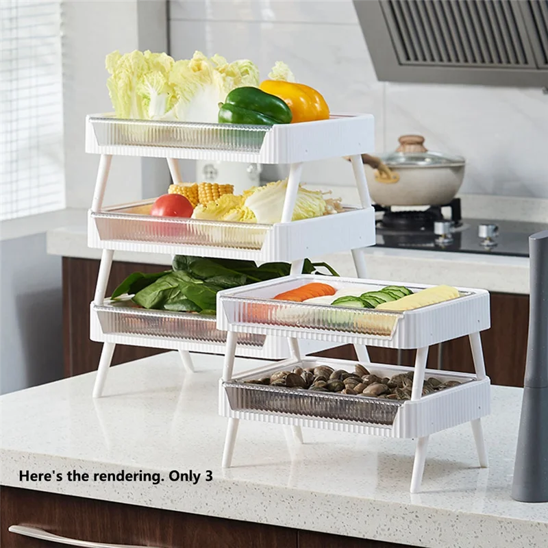 

L74A Kitchen Prepare Dishes Rack Home Table Hot Pot Vegetables Fruit Display Shelf Kitchen Storage Dish Holder L