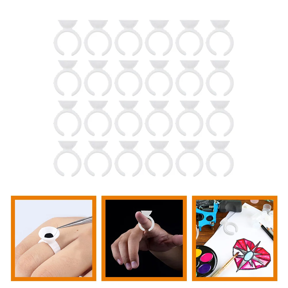 200 個まつげエクステンションホルダーリングカッププラスチック接着剤リング多機能ジュエリーグラフティングツールボリューム用の特別なデザイン