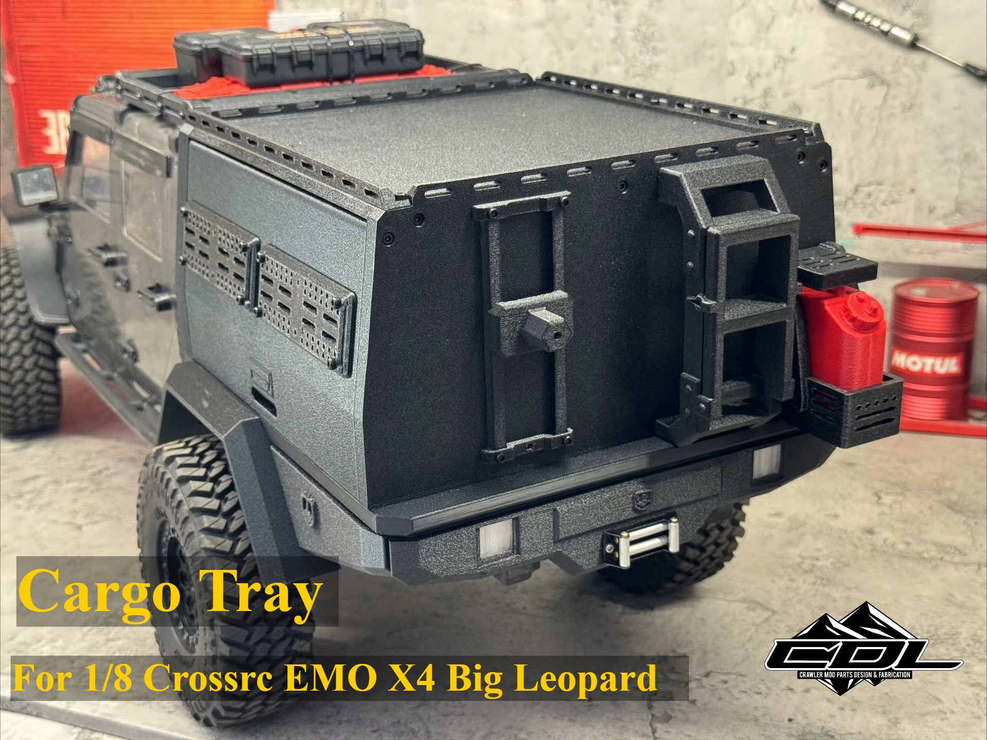 RC Crawler Full Australian Hunting Cargo Tray For 1/8 Crossrc EMO X4 Big Leopard Off-road Truck Decor Mod Upgrade Parts