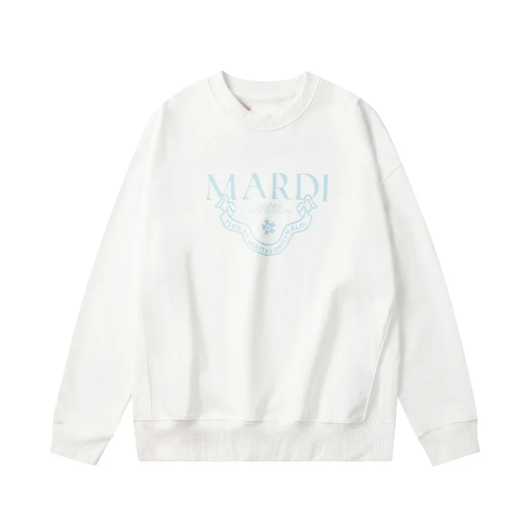 2025 New Women's Mardi Light Luxury Korean Trend Brand Printed Letter Crew Neck Sweater Loose Long Sleeve Men'sandWomen's Casual