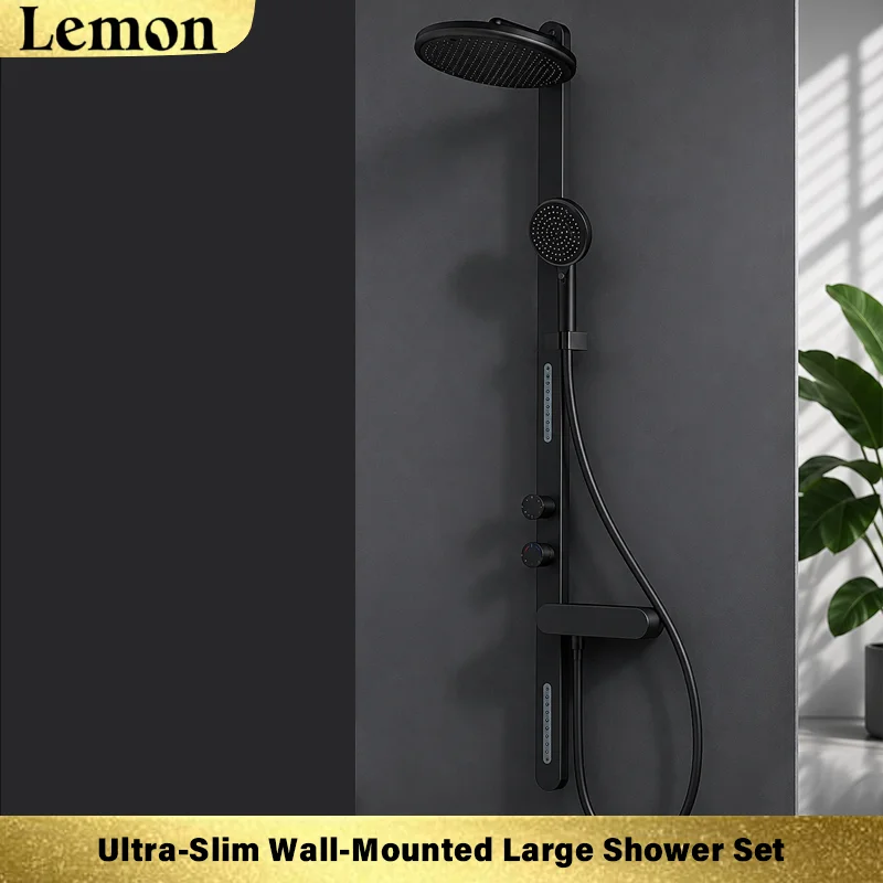 Waterfall Rain Shower Head, Waist Spray, Massage Shower Head Set with Multi-Function Large-Screen Shower Faucet and Shower Head