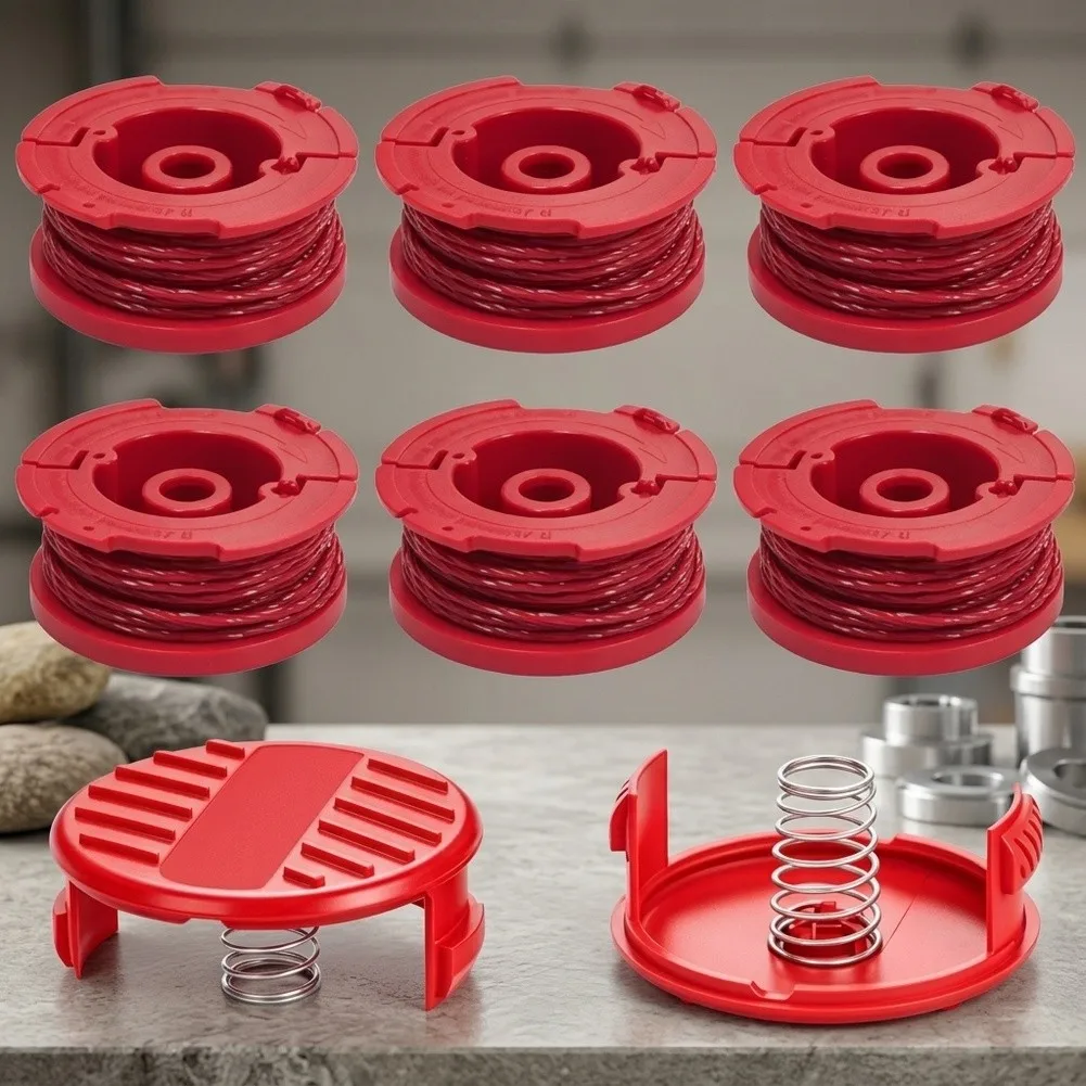 6Pcs 0.080 Inch Pre Wound Replacement Spools With And Springs For For CRAFTSMAN CMCST930 CMCST910 String Trimmer Parts Kit