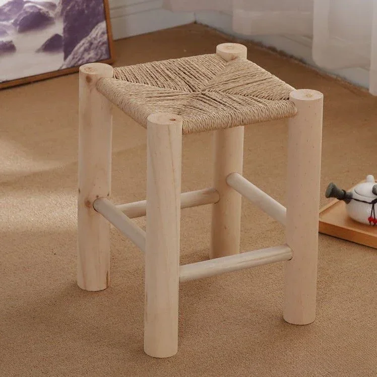 

Portable Wooden Dining Chair Stool Kitchen Interior Fashion Nordic Woven Stool Lightweight Taburetes Cocina Furniture Home