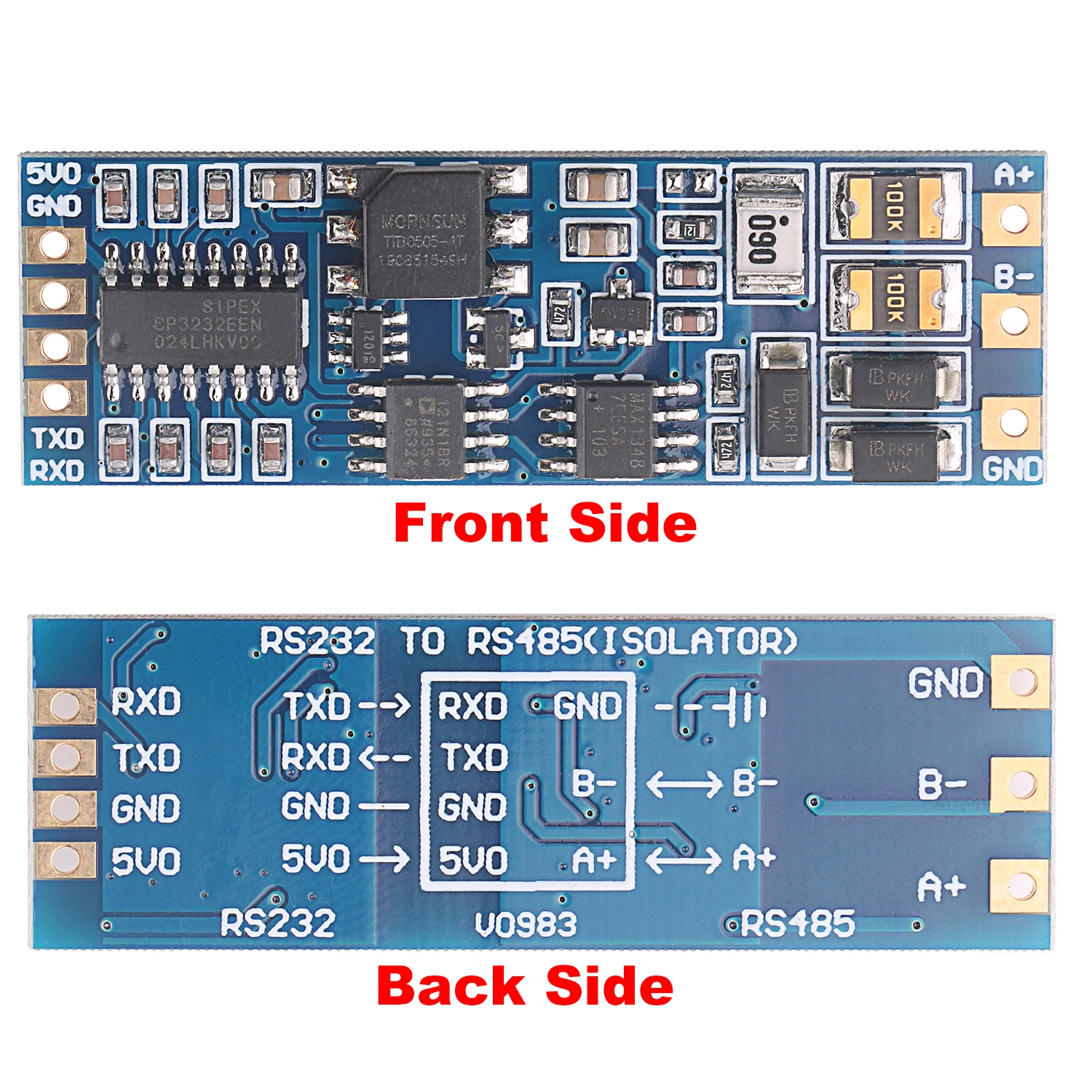 Isolated RS232 to RS485 Serial Converter PCB Board Adapter UART Communication Programming Module