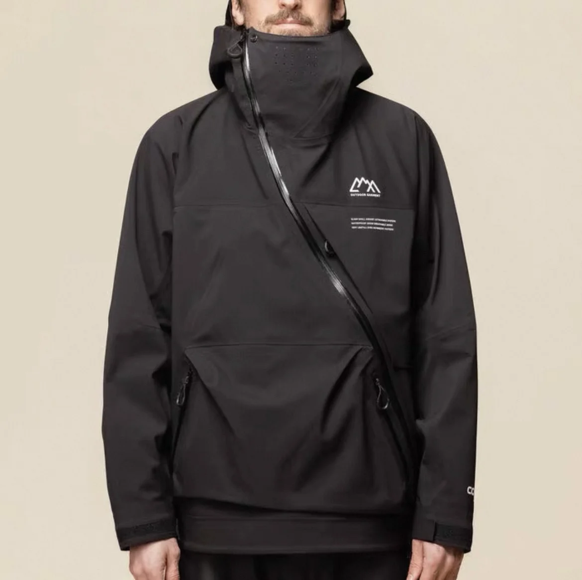 High Quality Men's Loose Fit Hooded Windbreaker Coat – Waterproof Polyester Fiber Slash Zipper Autumn Outerwear, Youth Trend