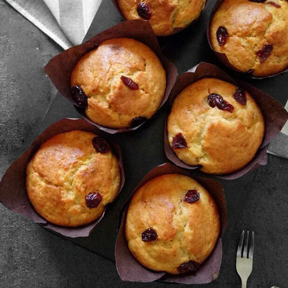 

200pcs Cake Cups Paper Baking Cups Colored Muffin Liners Biodegradable Tulip Shape Safe Practical Holiday DIY Trays