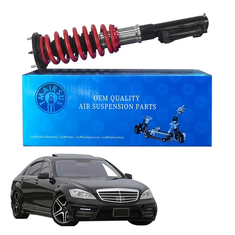 Air-to-Coil Suspension Conversion Kit with ADS, Adjustable Shock Absorbers for Mercedes-Benz S-Class W221 2007-2012