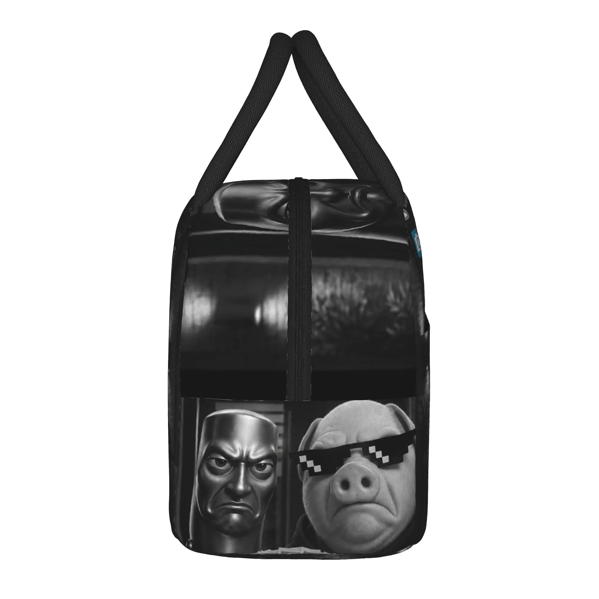John Pork and Tung Tung Tung Sahur Front Door Motion Lunch Bag Lunch Box Adult School Cooler Bag Oxford Thermal Tote Handbags