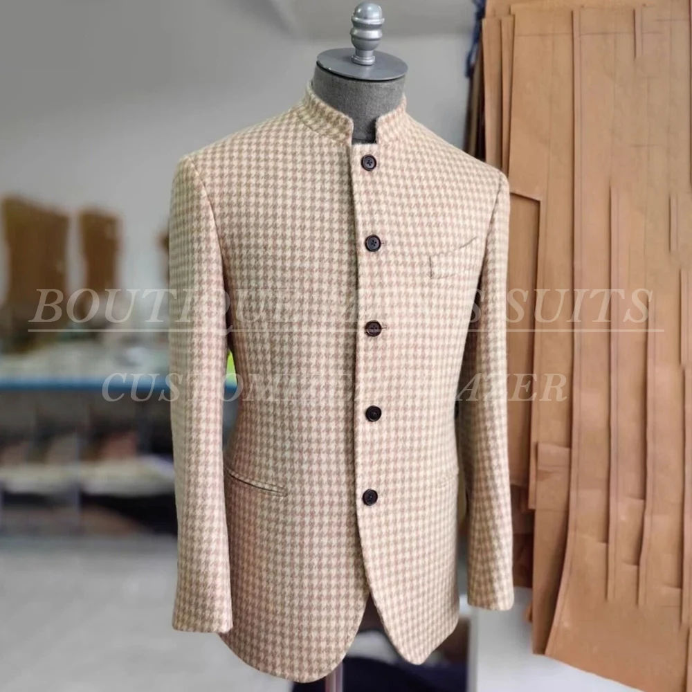 

Classic Men's Suits 2 Piece Jacket Pants Full Sets Elegant Single Breasted Stand Lapel Male Clothing Customzied Outfits Costume