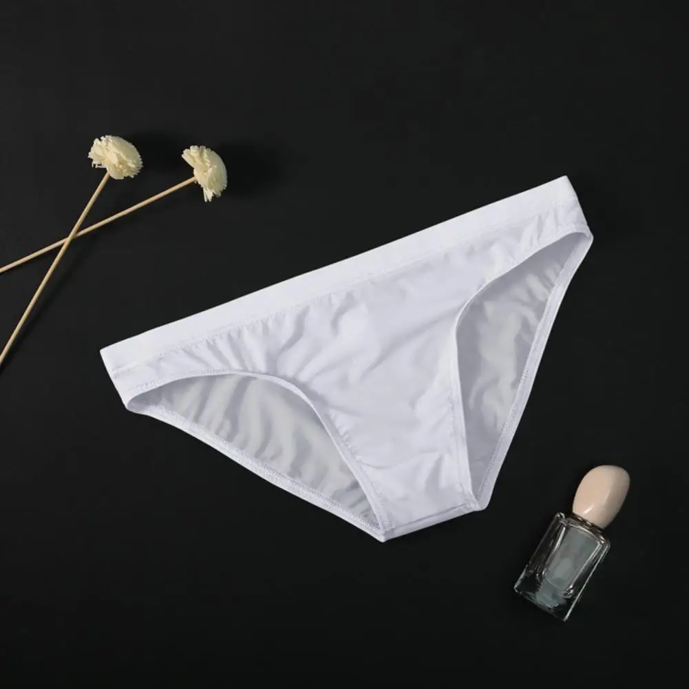 

Popular Men Sexy Briefs Washable Ice Silk Sexy Triangle Pants Thin Transparent Men Underpants Home Use