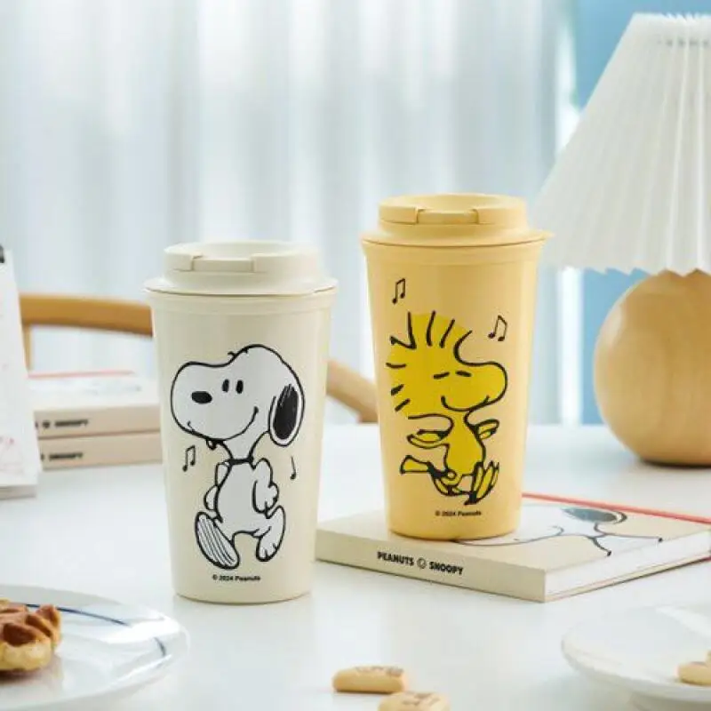Snoopy Water Cup Imported From South Korea Snoopy Peanuts Cup New Type of Water Cup Cute Straw Cup Drinking Cup Milk Cup
