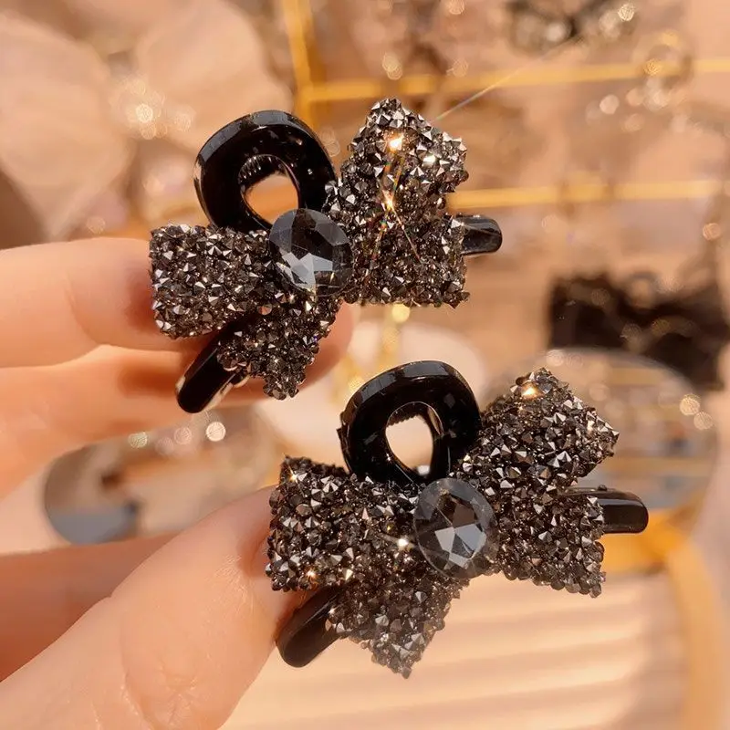 New Arrival Rhinestone Bow Crab Hair Clip Trendy Claw Headgear Small Grab Clip Cute Headwear Fashion Accessories for Women Girls