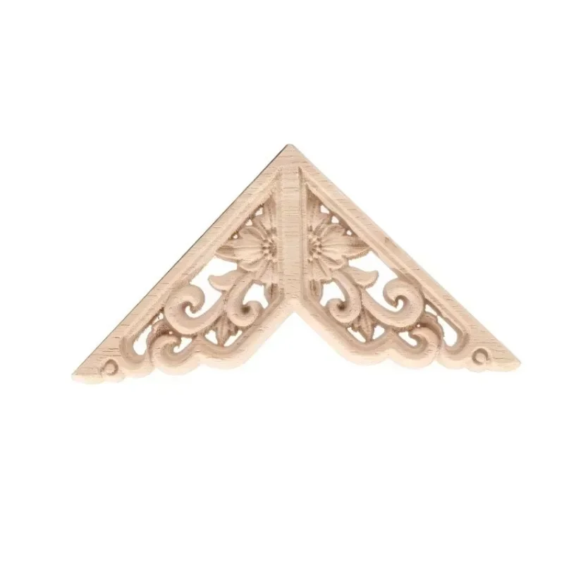 4PCS Wood Appliques Onlays for Furniture Handmade Carved Unpainted Corner Decoration for Home Funiture 6/8/10/15/20cm