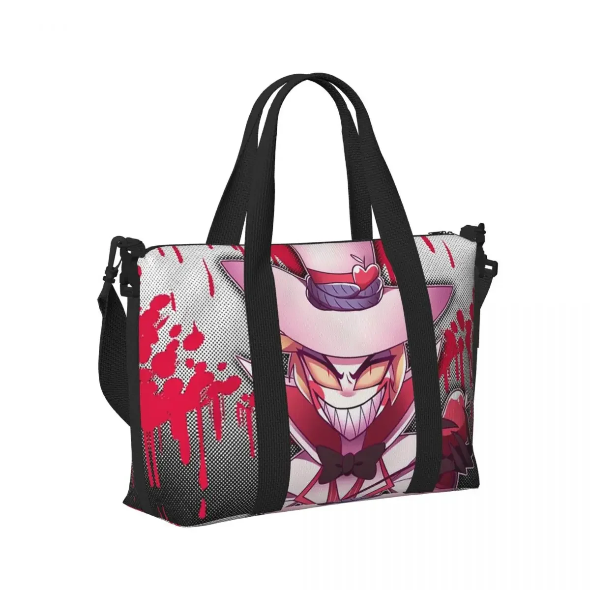 

Сумка-тоут Lucifer H-Hazbin-S Hotels для пляжа и путешествий, большая вместительная сумка для спортзала, йоги, женская сумка для покупок, дорожная сумка через плечо