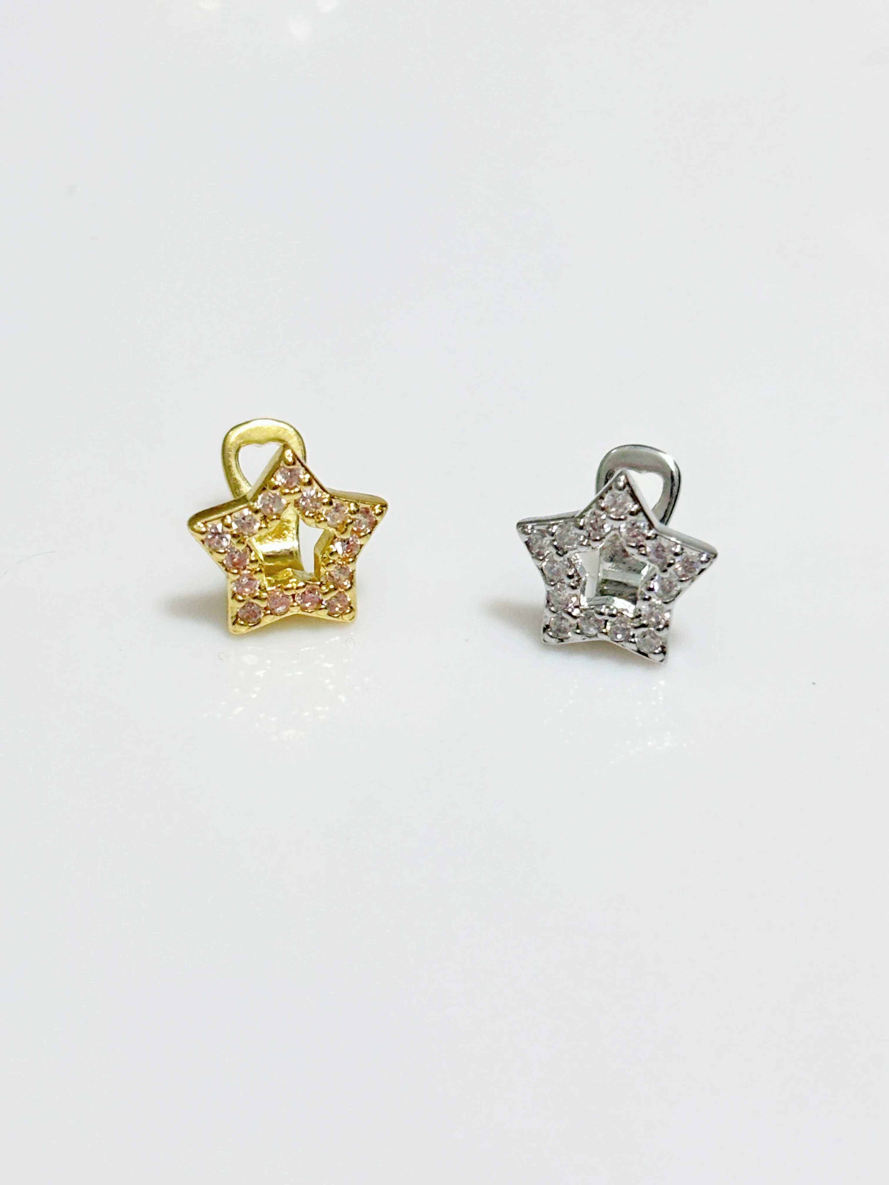 1Pcs 2Pcs 5Pcs New Zircon Hollowed-Out Five-Pointed Star Hip-Hop Braces, Gold-Plated Trendy Accessory False Braces