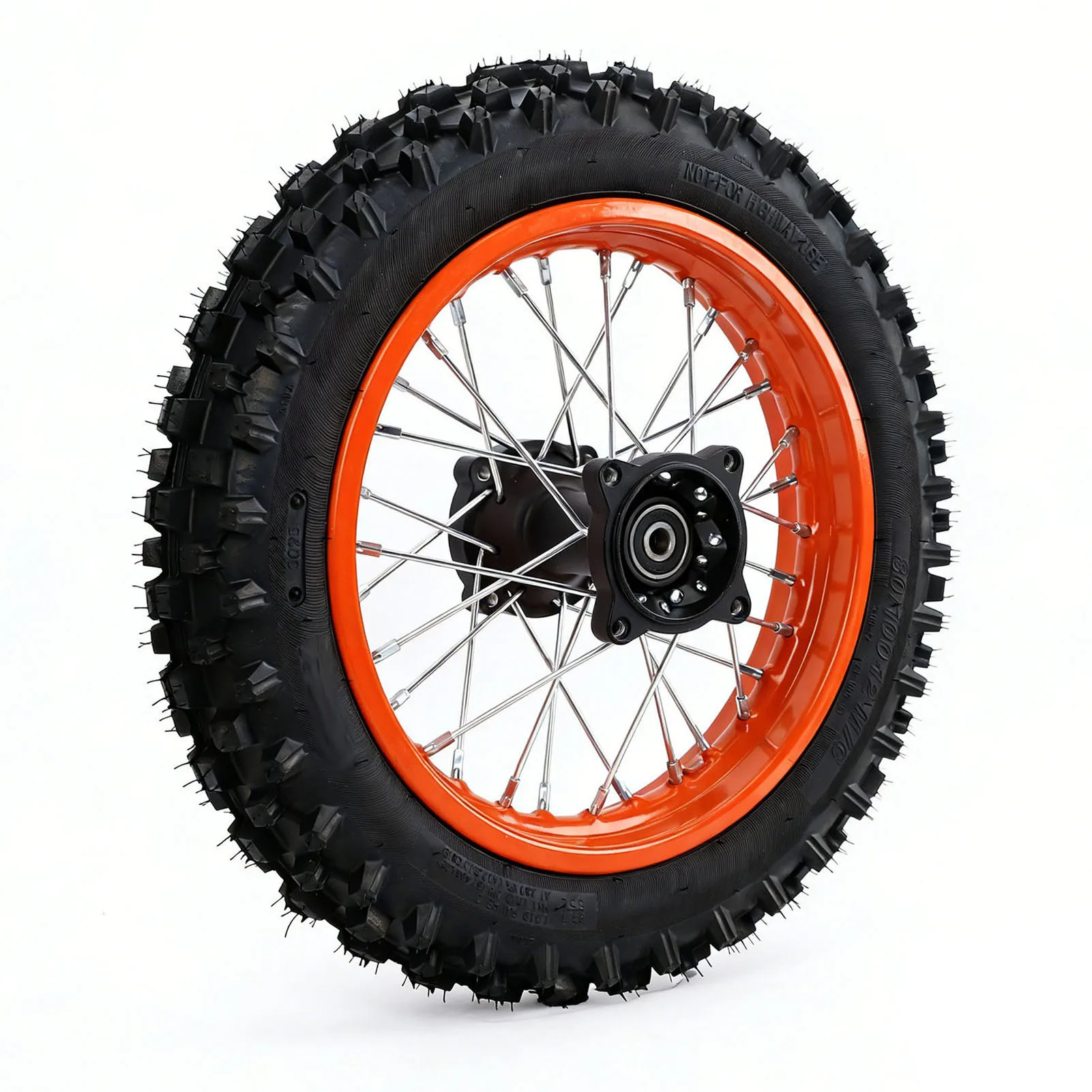 12 Inch Rear Wheel Rim Tire Assembly Replacement for Tuttio Soleil01 Electric Dirt Bike 80/100-12 Wheel Inner Tube Rim