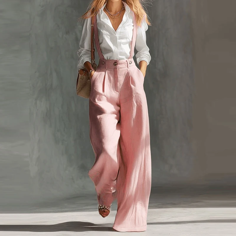 

Ladies High Waist Pocket Playsuits Spring Summer Women New Solid Halter Jumpsuits Elegant Sleeveless Hollow Out Commute Rompers