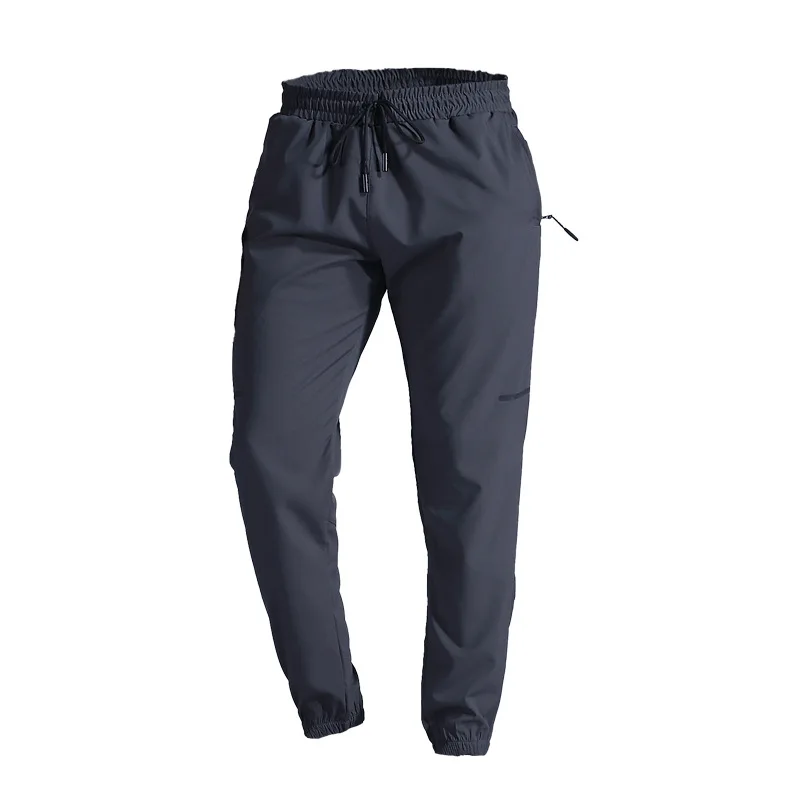 New Trendy Solid Color Sports Pants Men's Training Leg Quick-drying Casual Pants Summer Thin Breathable Running Fitness Pants