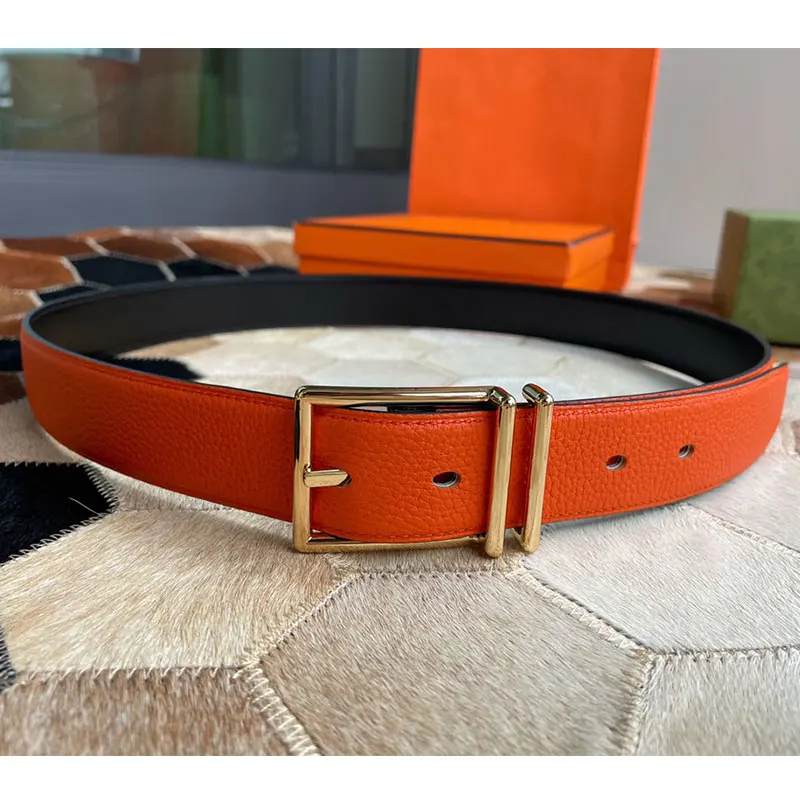 

Luxury Designer Men's Waist Belt Double Sided Usable Casual Versatile Man Pants Belt High Quality Genuine Leather 3.2cm