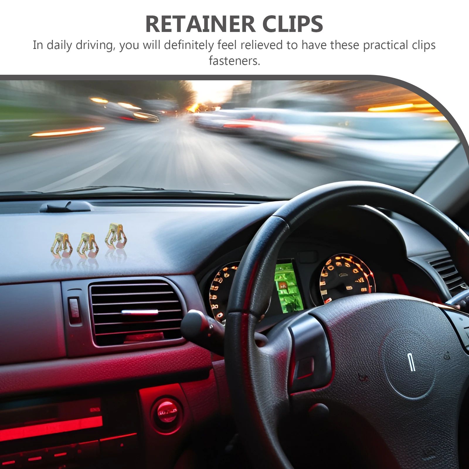 

50pcs Car Center Console Clips 65 Manganese Steel Dashboard Retainers Metal Fasteners Body Panel Decorative Accessories