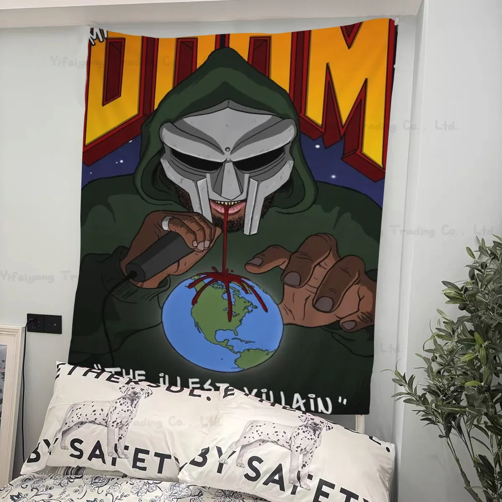 Madvillain MF Doom Madlib Anime Tapestry Indian Buddha Wall Decoration Witchcraft Bohemian Hippie Wall Hanging Sheets