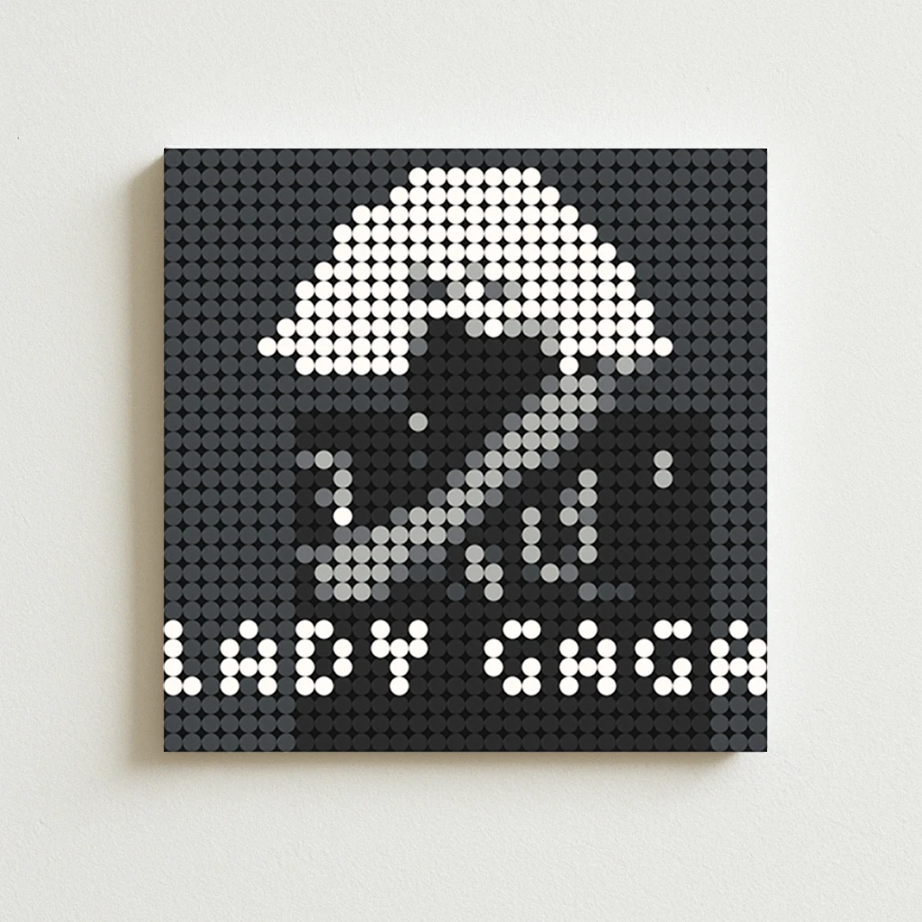 

Pop Music Icon Lady Gaga The Fame Monster DIY Mosaic Building Blocks Poster Creative Gift for Music Fans Wall Art Decoration