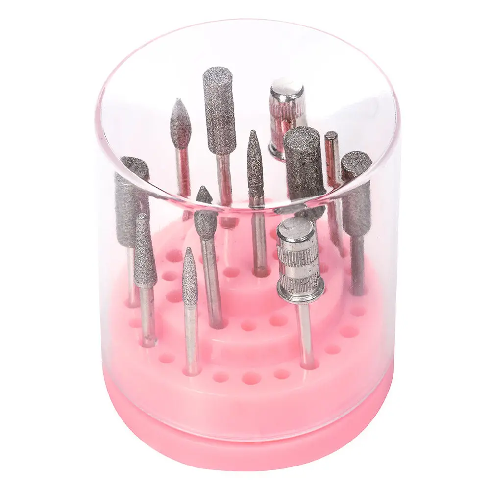 

1Pcs Nail Bit Container 48 Holes Heavy Duty Plastic Nail Drill Bit Storage Box Organizer for Manicure Salon Home Organization