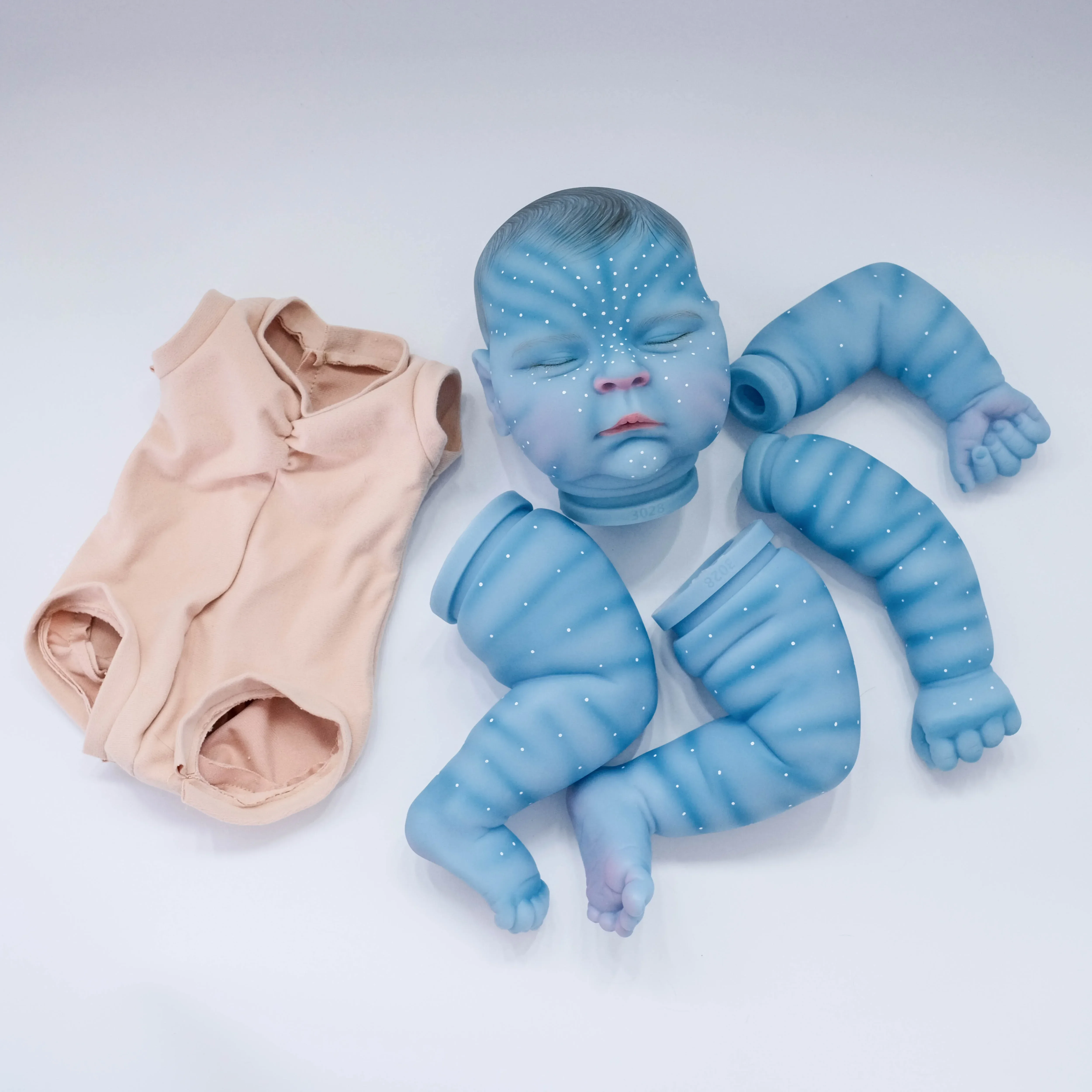 NPK 19'' Handmade Unfinished Doll Parts DIY Peaches  Version Already Painted Baby Kit