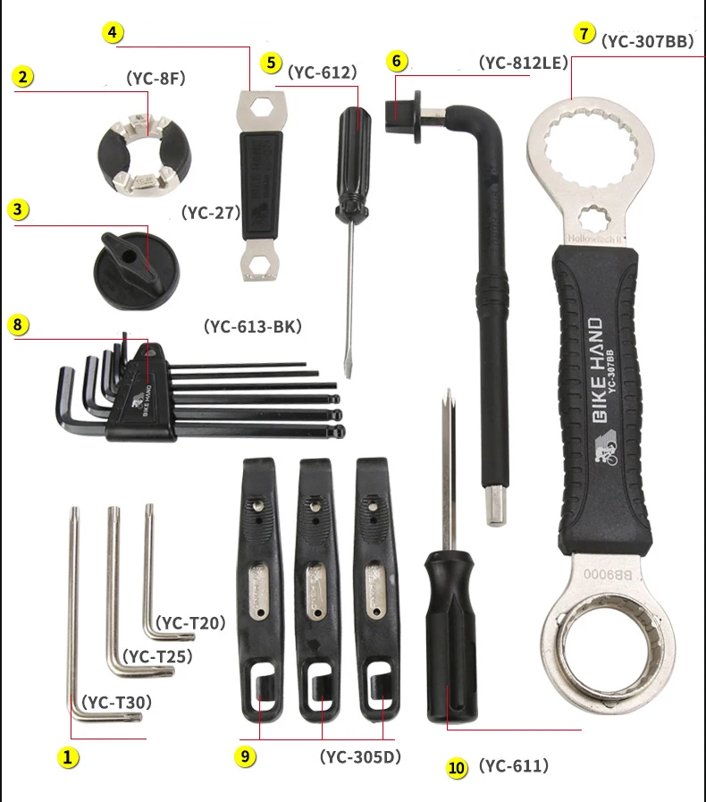 Bike Hand Multifunctional Bicycle Repair Tool Kits YC-721 Professional Bike Tool Box Shop Tool Set Cycling Repair Case Tool Set