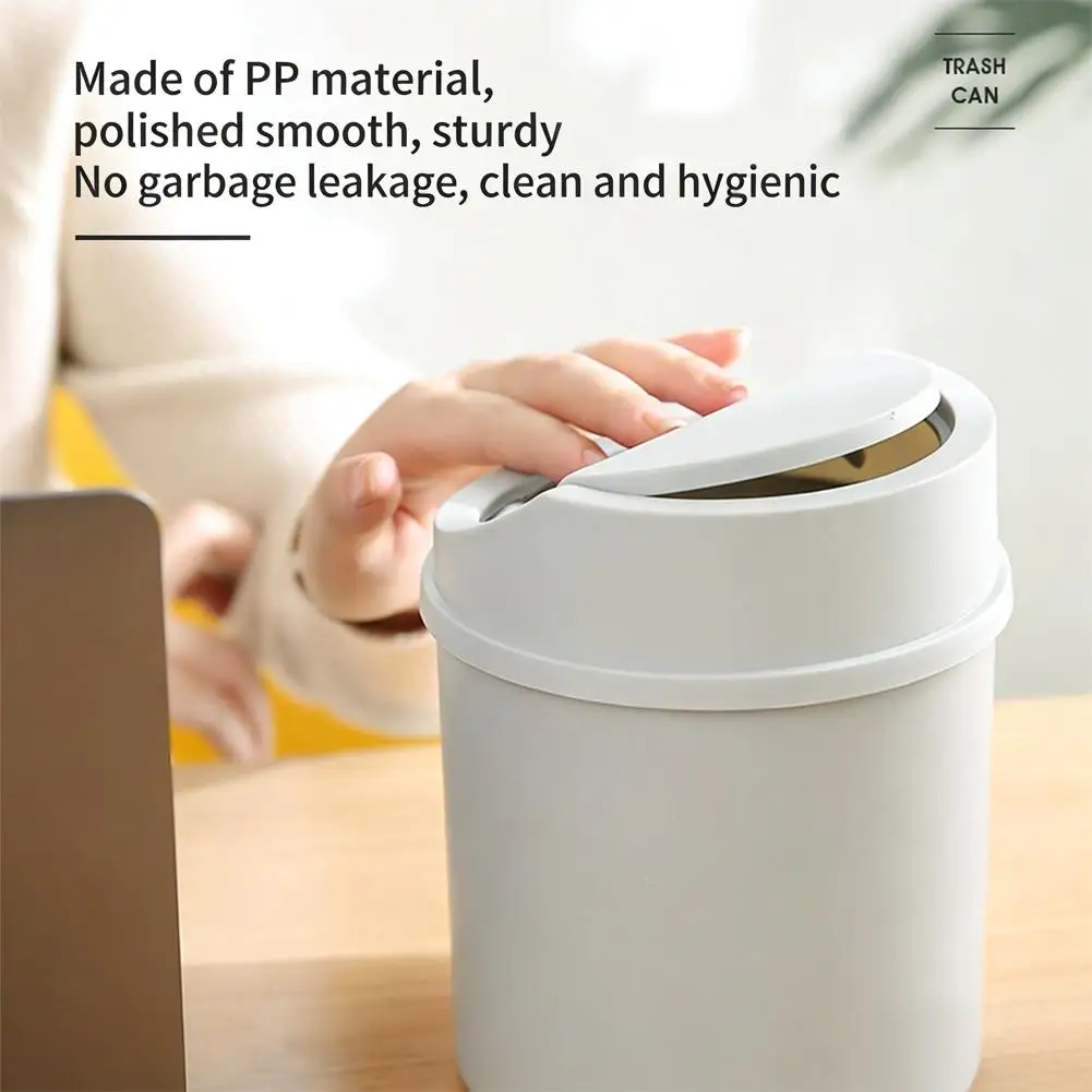 Mini Cylindrical Desktop Waste Bin With Screw-Off Lid Small Trash Can For Office Coffee Bar Bedroom