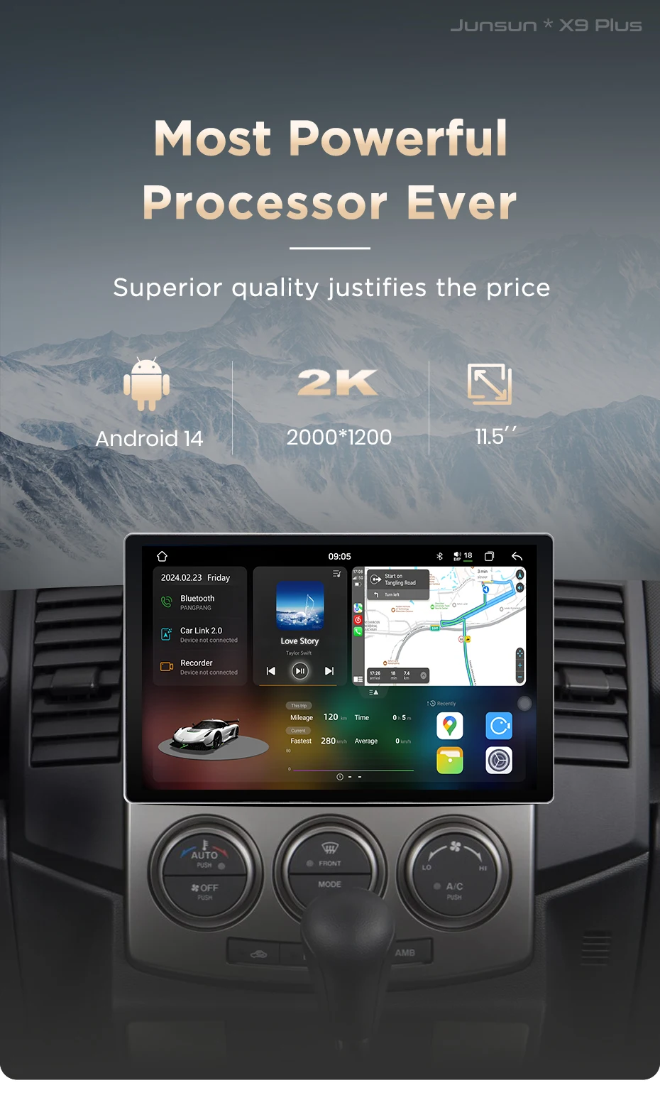 Junsun 7870 2K Wireless CarPlay Android Auto Radio für Mazda 5 2005 2006 2007 2008 2009 2010 GPS-Navigationsgerät DSP DTS 360 – Detail 3