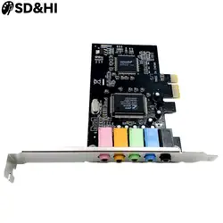 PCI Express X1 PCI-E 5.1ch CMI8738 Chipset Audio Digital Sound Card NEW Wholesale Solid Capacitors Pcie Sound Card 5.1 CH 24Bit