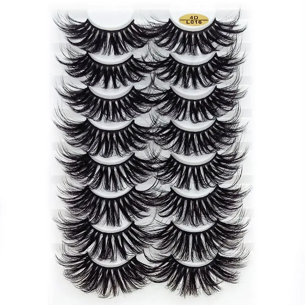 SKONHED 8 Pairs Makeup Tools Handmade Long Full Volume 25mm Lashes 4D Mink Hair False Eyelashes Eyelash Extension