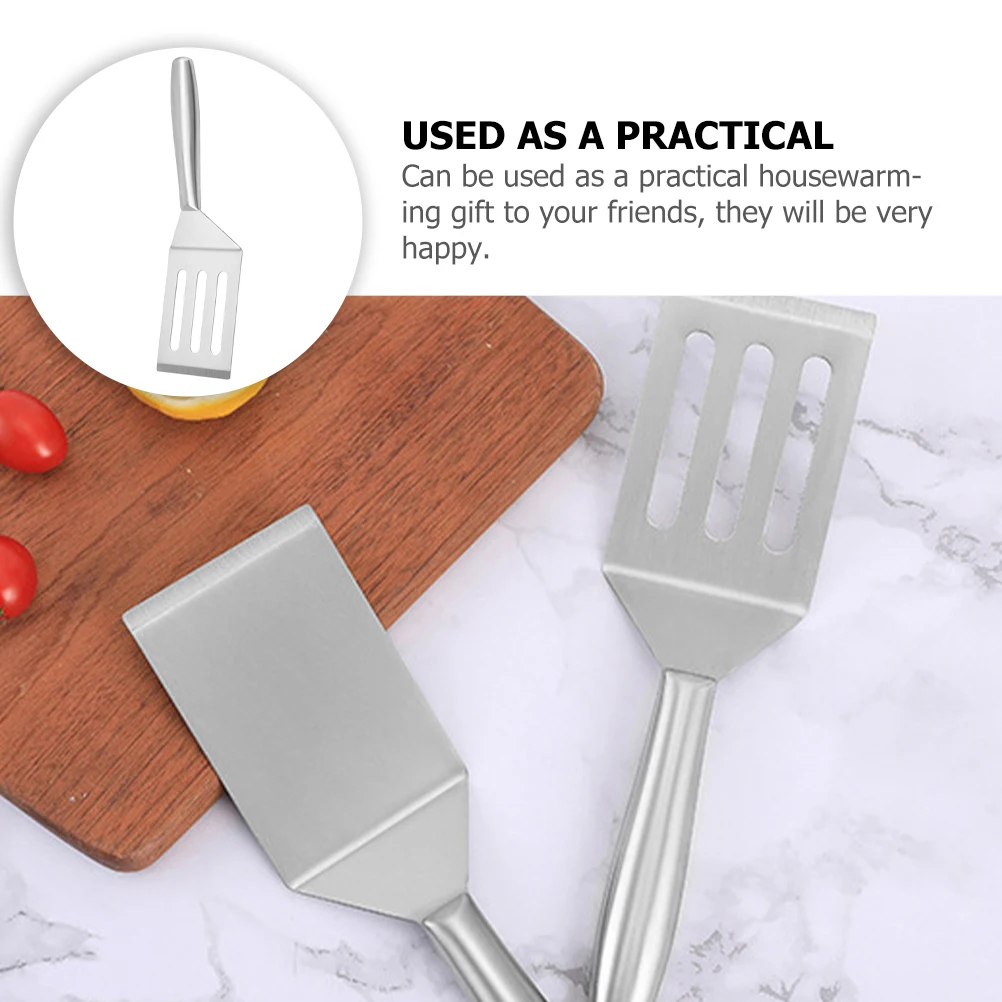 1 szt. Szpatułka do smażenia steków ze stali nierdzewnej, nieprzywierająca, narzędzie kuchenne z zakrzywionym uchwytem i filtrem do oleju, do użytku domowego, w restauracji i hotelu.