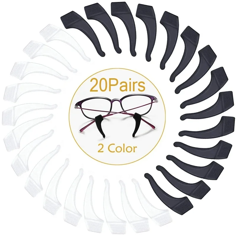 40Pairs Silicone Ear Hook Anti-slip Glasses Leg Grip Anti-fall Holder Ear Sleeve Bracket Fastener Transparent Eyewear Accessorie image 4